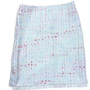 C.W. Designs Vintage Women's Pencil Straight Knee Length Skirt Light Blue Lg